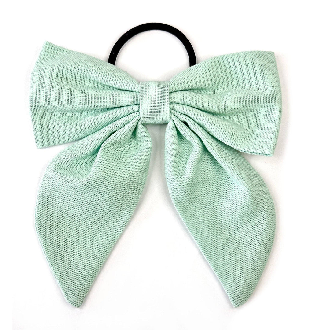 Mint Green Linen Bottle Bow