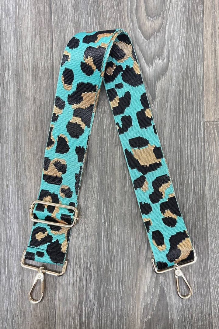 LEOPARD KNIT EMBROIDERED BAG STRAP
