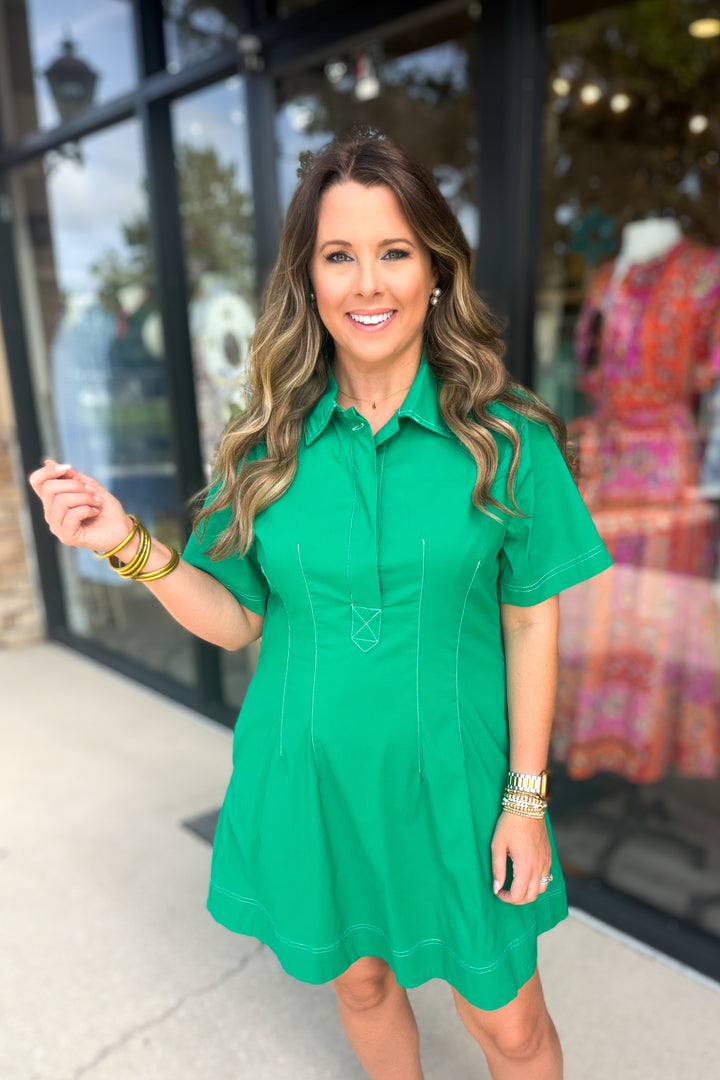 Easy Come Easy Go Dress - Kelly Green