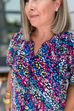 Wild Child Blouse -Navy Mix