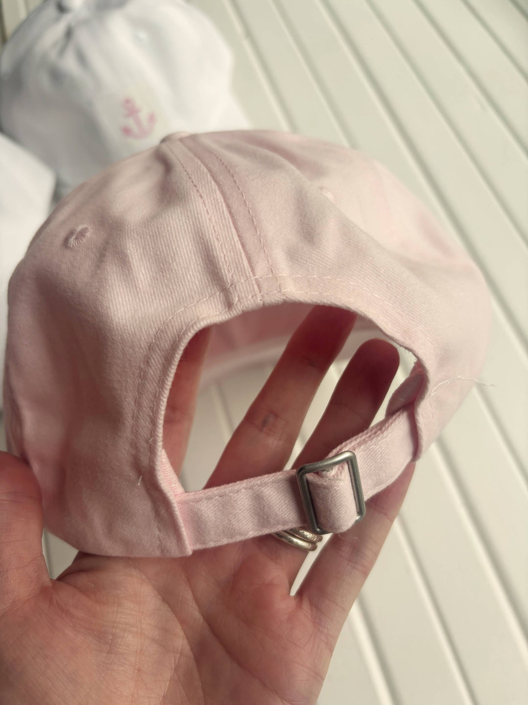 st augustine Hand Stamped Coastal Pink Baseball Hat: Pink