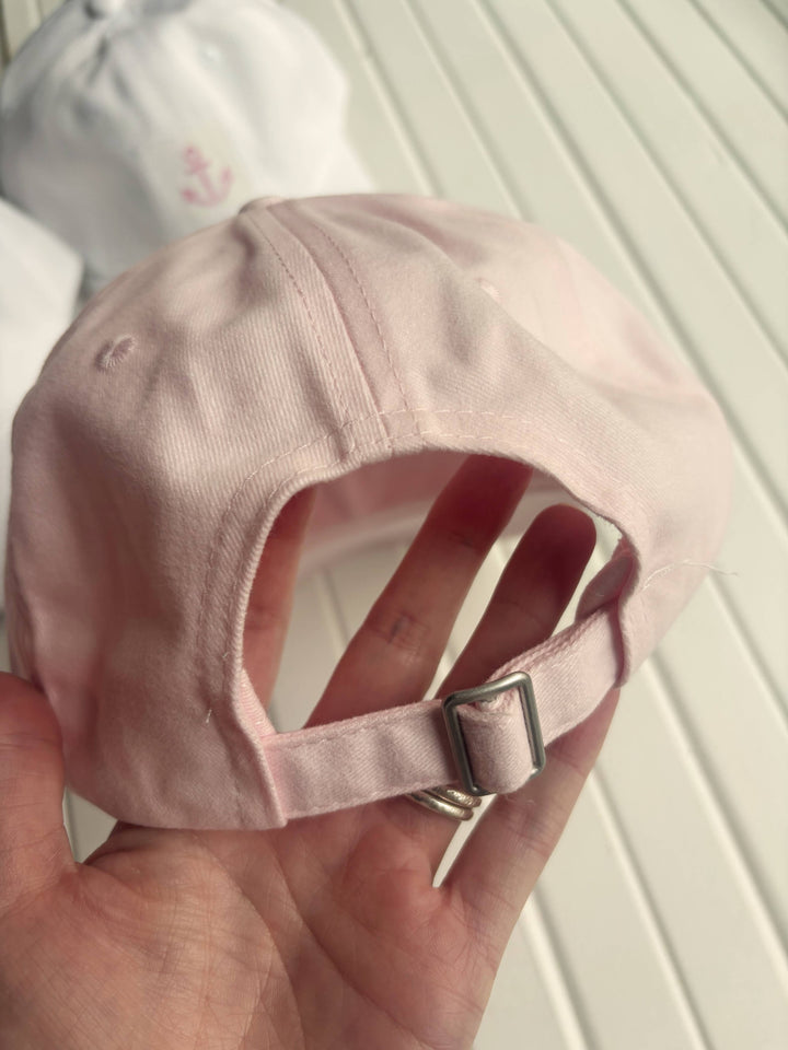 st augustine Hand Stamped Coastal Pink Baseball Hat: Pink
