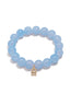 Glass Bead Stretch Bracelet: Light Blue