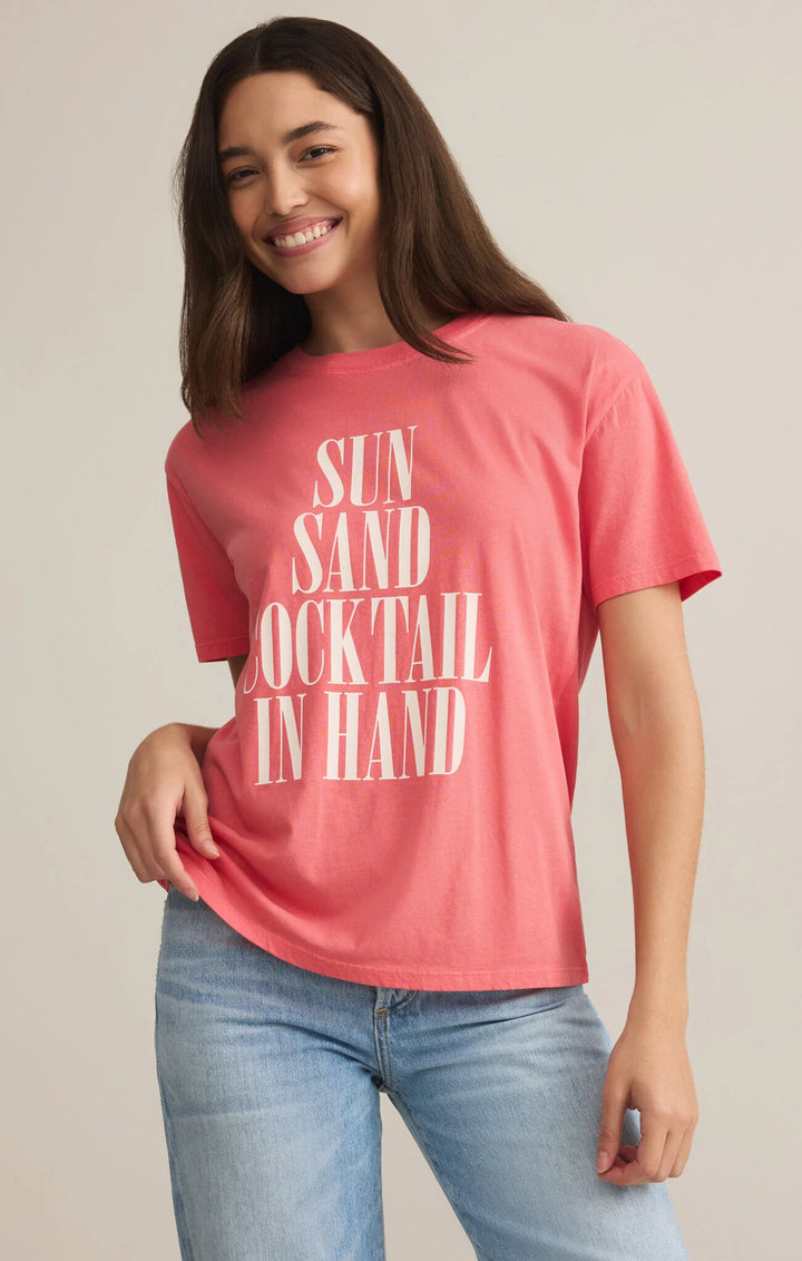 Z Supply: Sun & Sand Boyfriend Tee - Sunset Pink