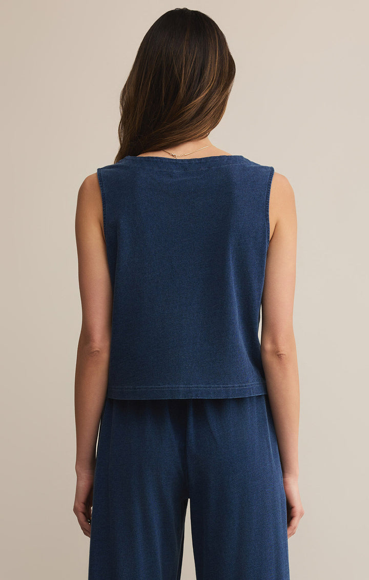 Z Supply: Solace Jersey Denim Top - Indigo