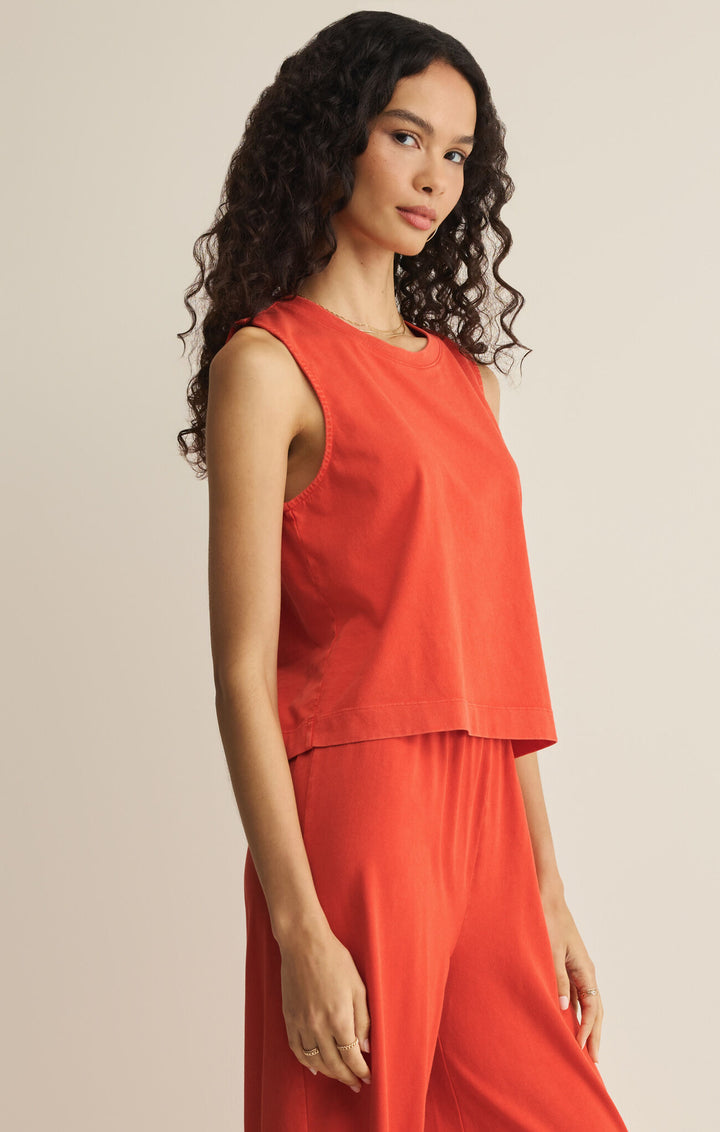 Z Supply: Sloane Jersey Muscle Tank - Lychee