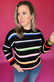 THML: Stripe On By Sweater - Black Multi