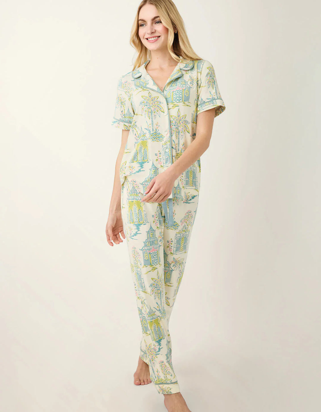 Spartina: Short Sleeve Pajama Top Flagler Teal