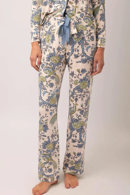 Spartina: Pajama Pant Japonica Bird Green