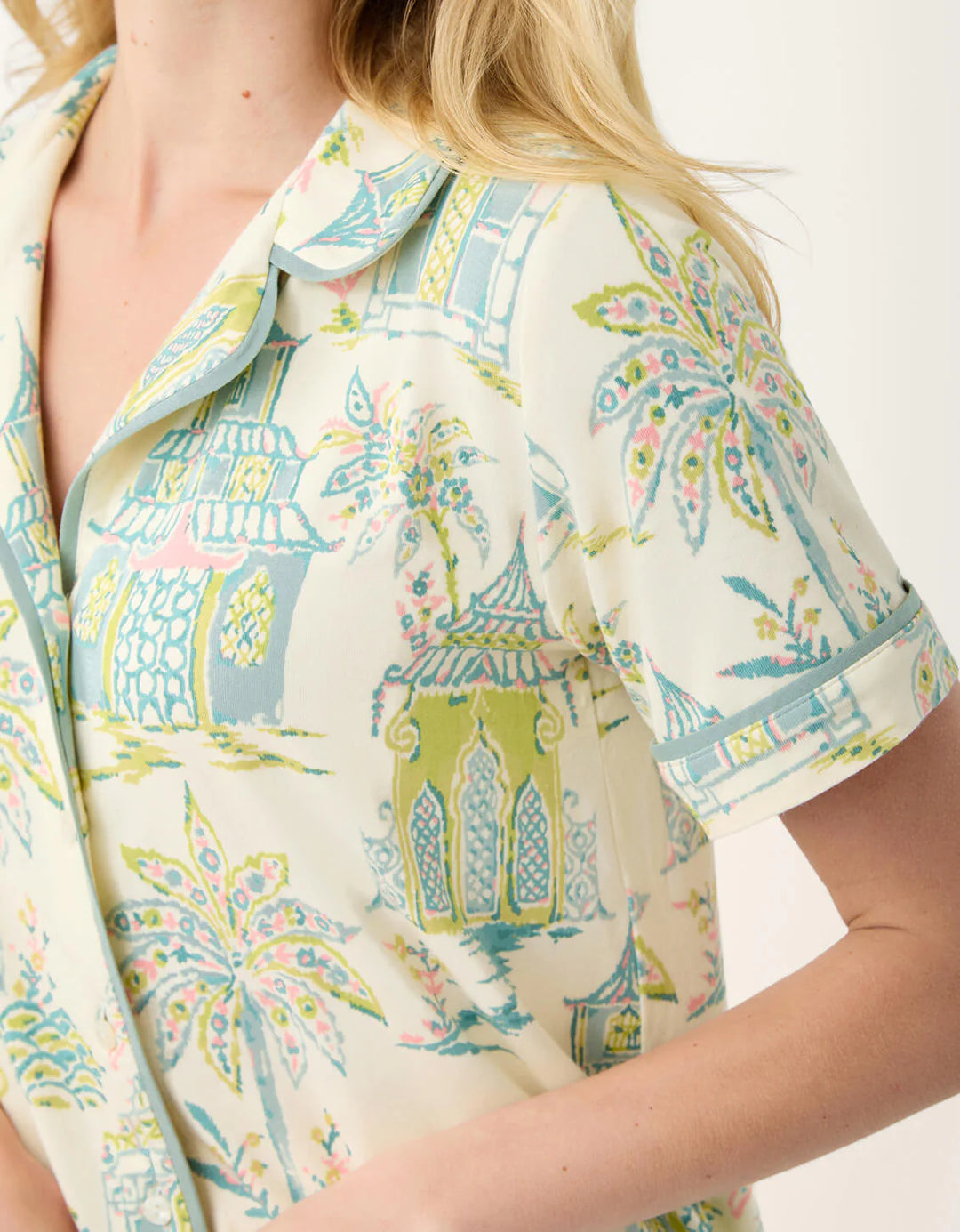 Spartina: Short Sleeve Pajama Top Flagler Teal