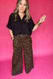 Leopard Wide Leg Pants