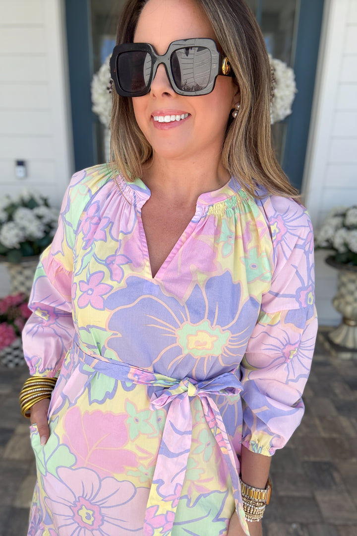 Karlie: Pretty In Pastel Ruffle Midi Dress