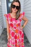 Pretty Whimsy Smocked Midi Dress - Pink