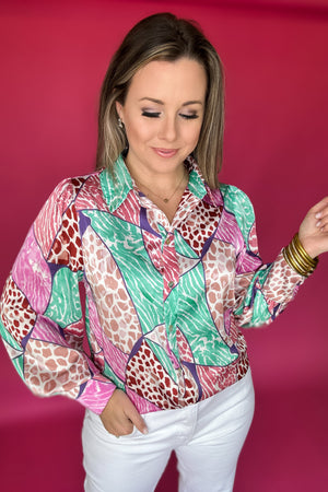 I've Got It Mixed Blouse - Pink