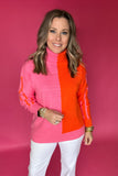 THML: Double Trouble Pink + Orange Sweater