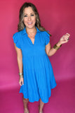 Travel On Babydoll Dress - Azure