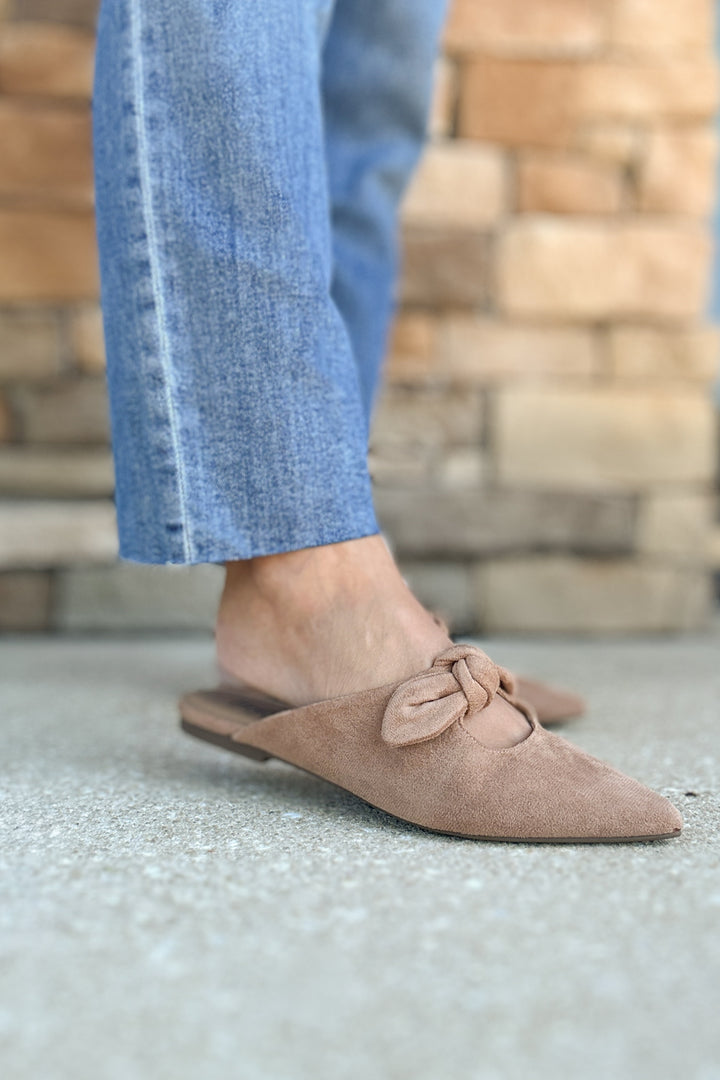 Corkys: Knotty But Nice Slide -  Camel Faux Suede