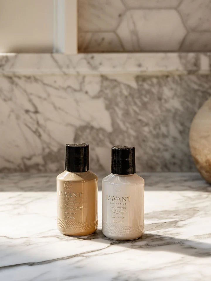 L'AVANT Collective: Mini Hand Care Set, Hand Soap + Hand Lotion Ambre Santal