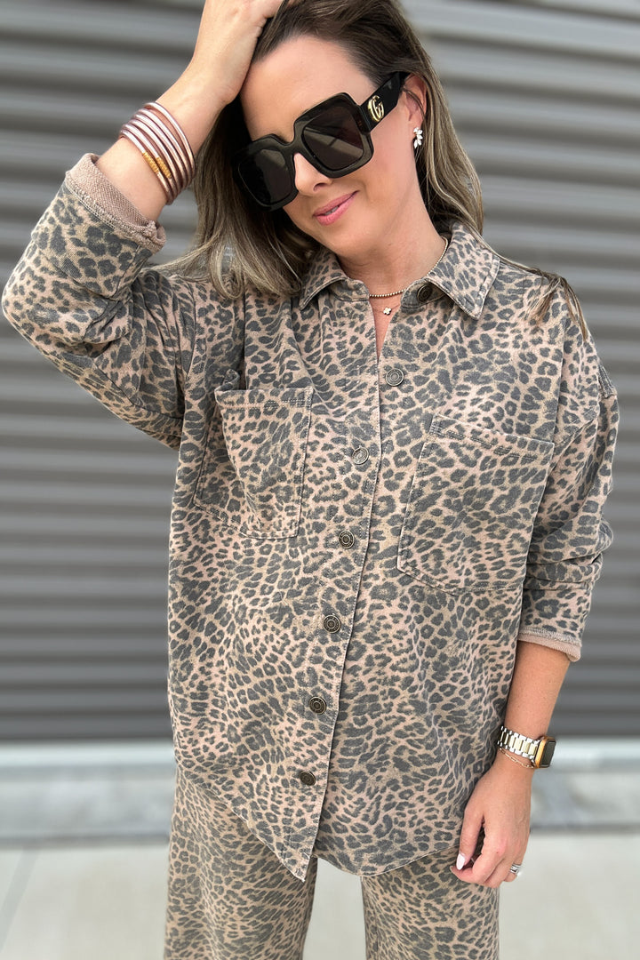 Z Supply: All Day Leopard Jacket Desert Tan