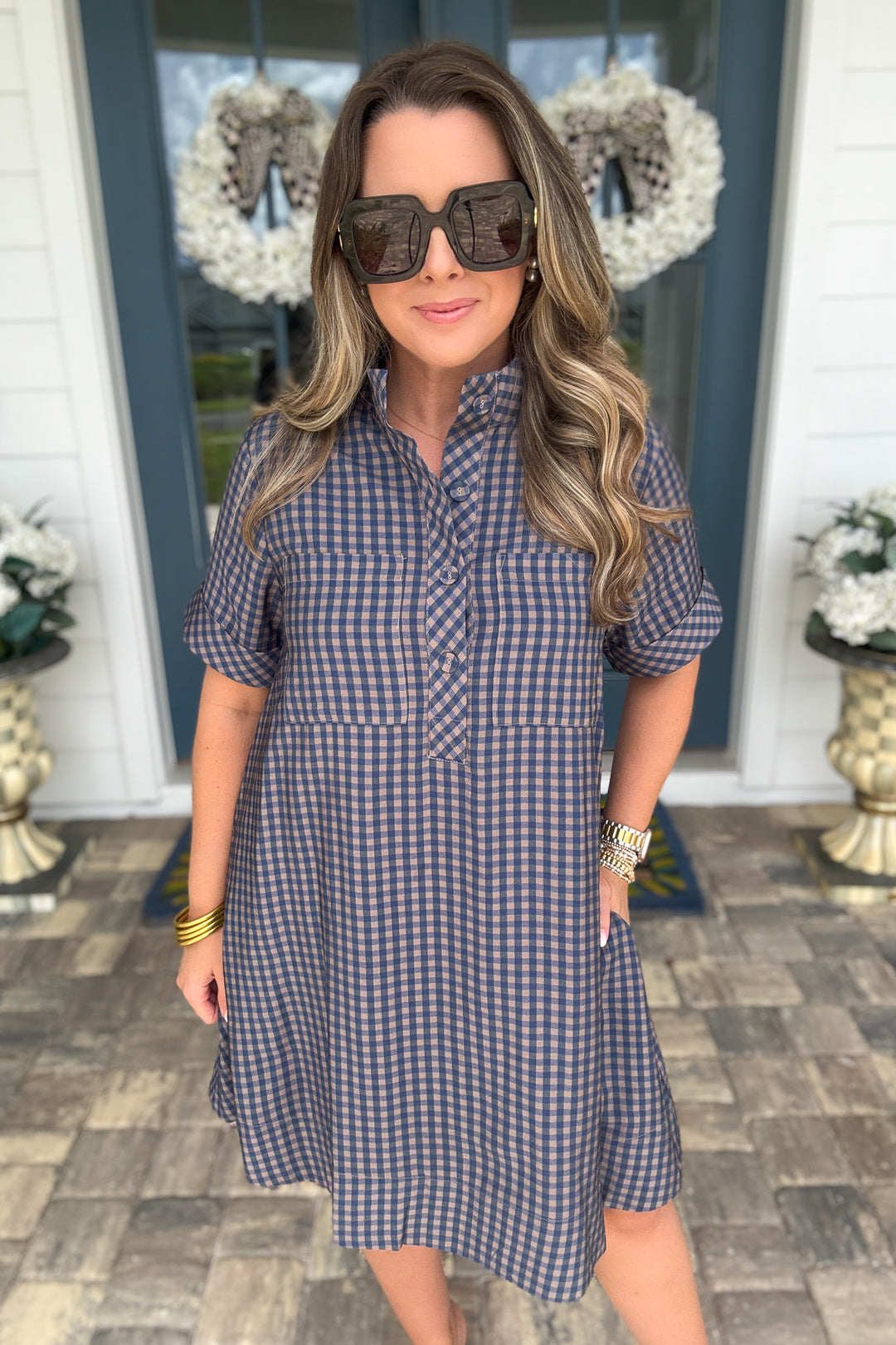 Autumn Check Shirt Dress