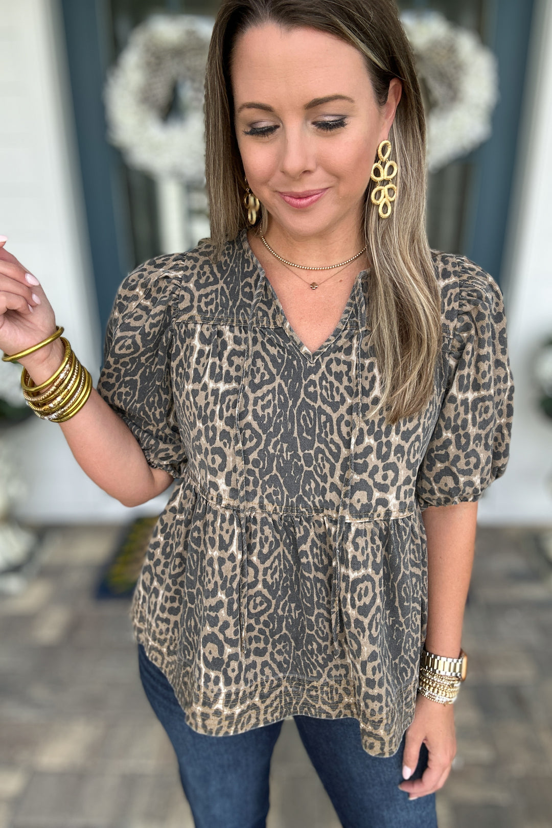 Roaring Into Fall Denim Top