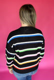 THML: Stripe On By Sweater - Black Multi