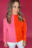 THML: Double Trouble Pink + Orange Sweater