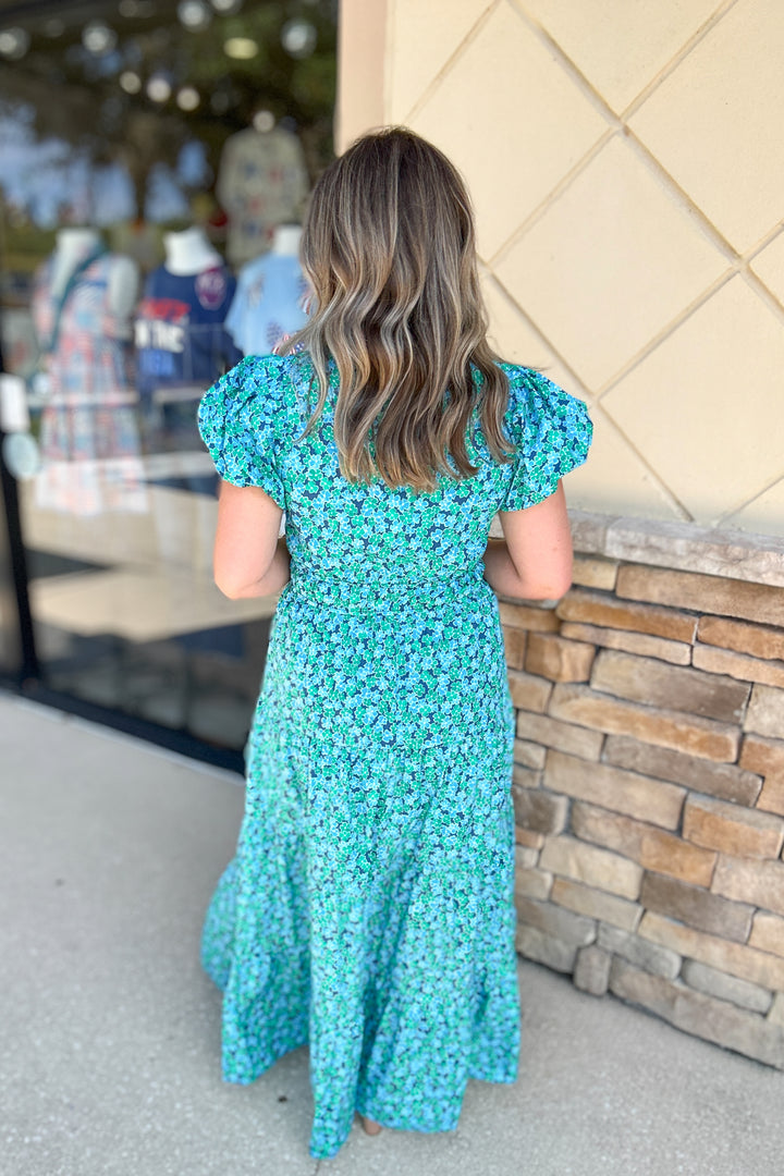 Tomorrow Is Calling Floral Midi Dress - Navy Print