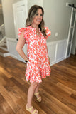 Abby Dress - Spring It On Coral