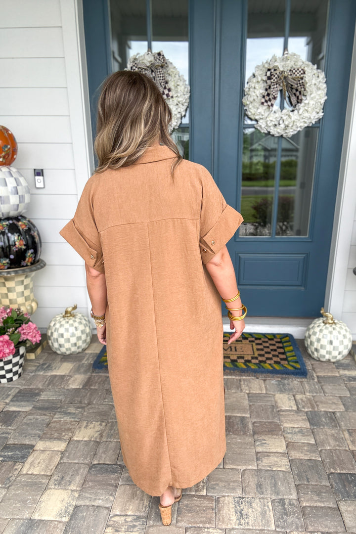 Caramel Café Midi Dress