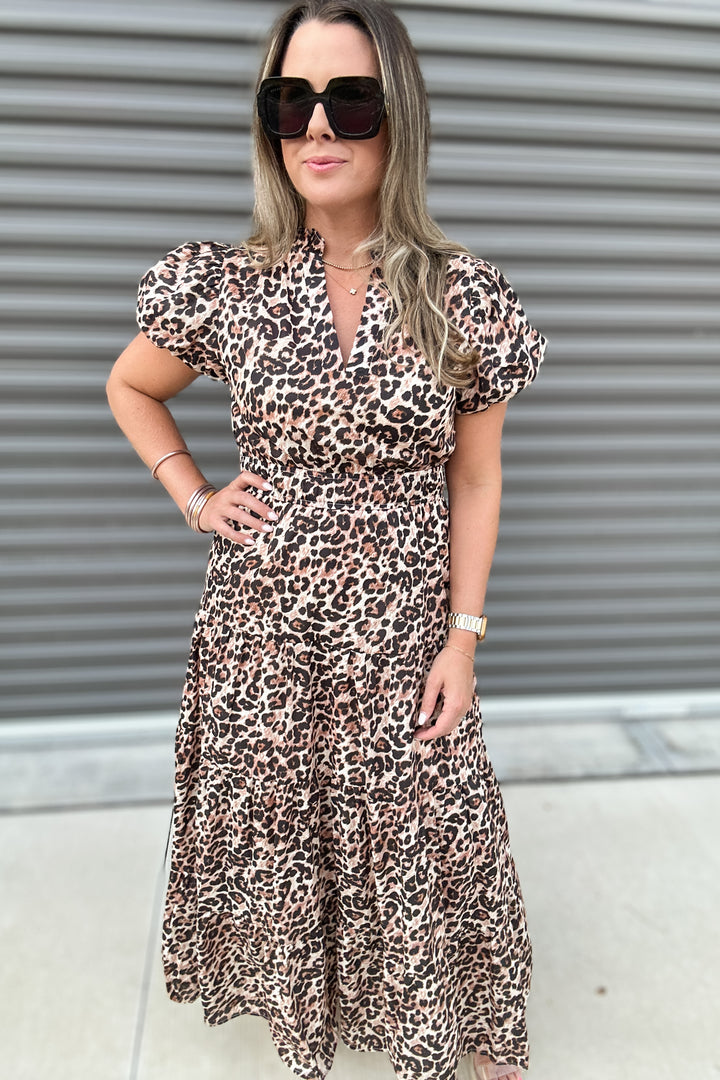 Tomorrow Is Calling Leopard Midi Dress