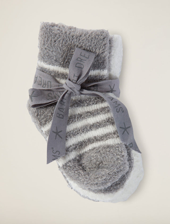 Barefoot Dreams: CozyChic Lite® Infant Sock Set -  Pewter/Pearl