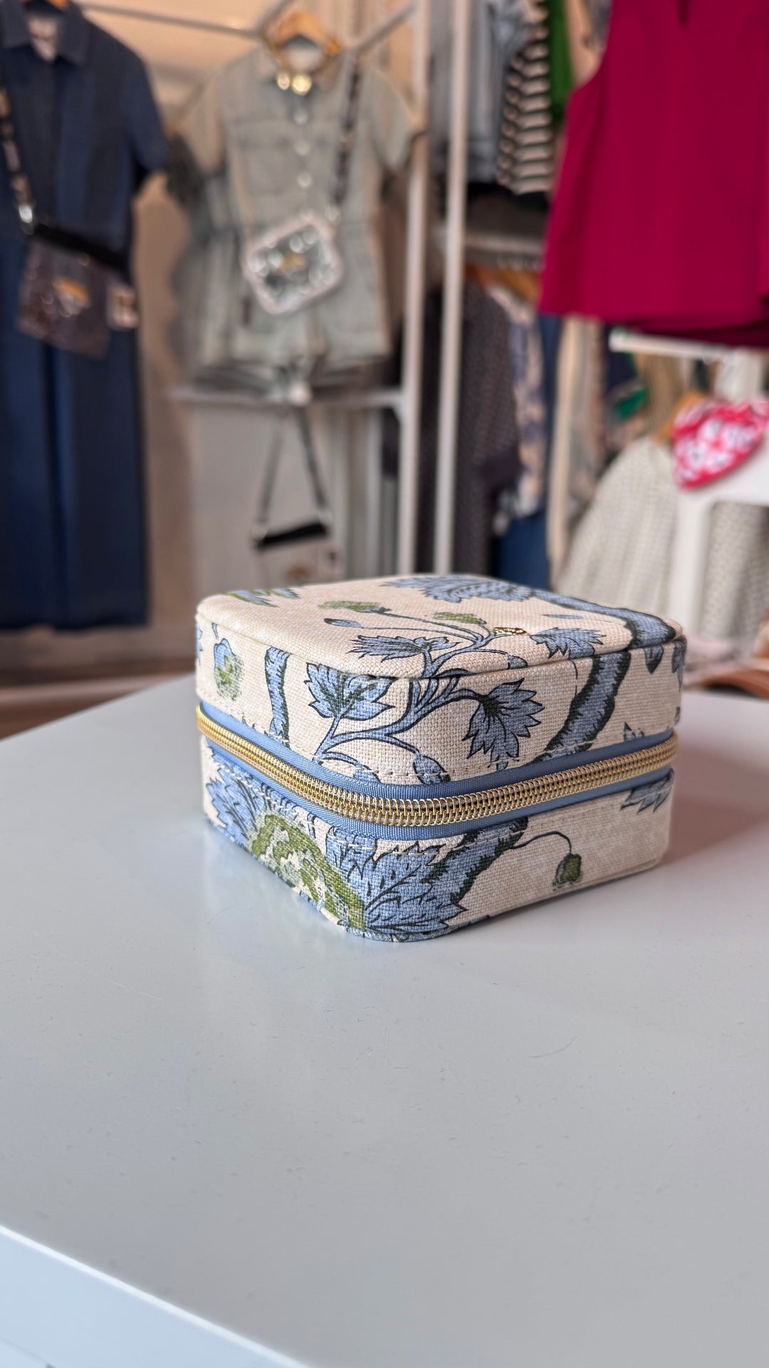 Spartina 449: Jewelry Mirror Travel Case - Japonica Bird Green