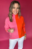 THML: Double Trouble Pink + Orange Sweater