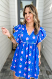 Fairway Floral Flair Dress - Blue