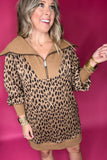 Leopard Shawl Collar Dress