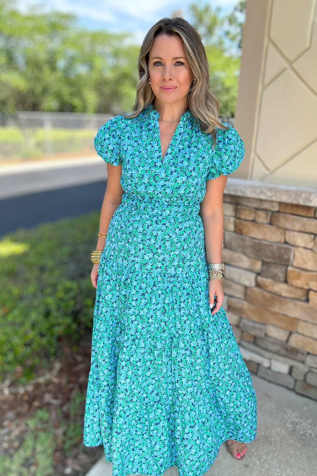 Tomorrow Is Calling Floral Midi Dress - Navy Print