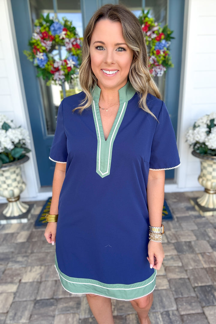 Mary Square: Brenda Dress - Navy