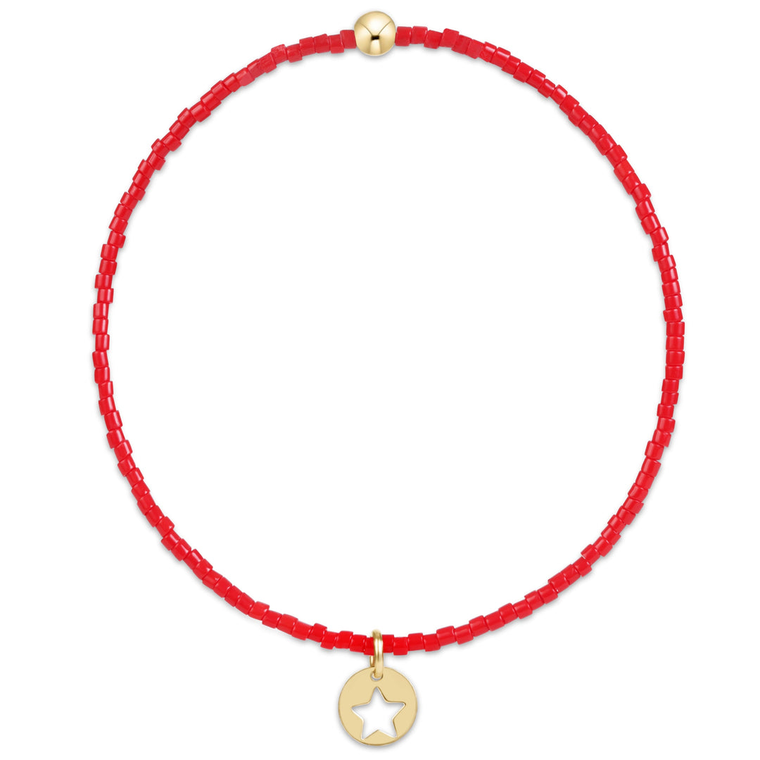 enewton: Hope Classic Bracelet - Bright Red - Star Small Gold Disc
