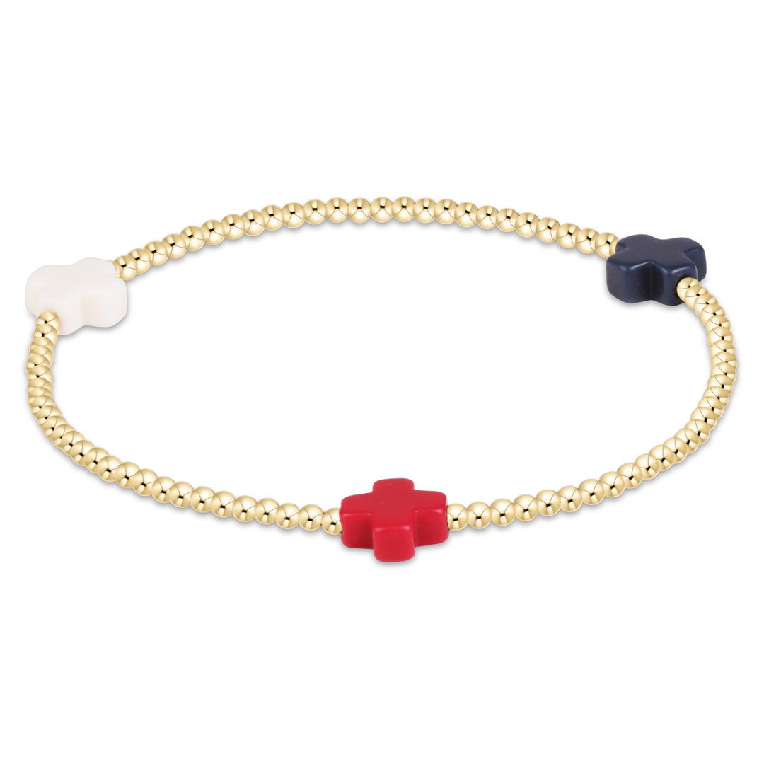 enewton: Signature Cross 2mm Gold Bracelet - Firecracker