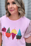 ICE Cream SEQUINS SLEEVE TOP