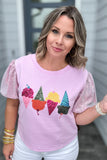 ICE Cream SEQUINS SLEEVE TOP