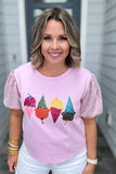 ICE Cream SEQUINS SLEEVE TOP
