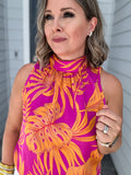 No Cares Halter Tank - Orchid
