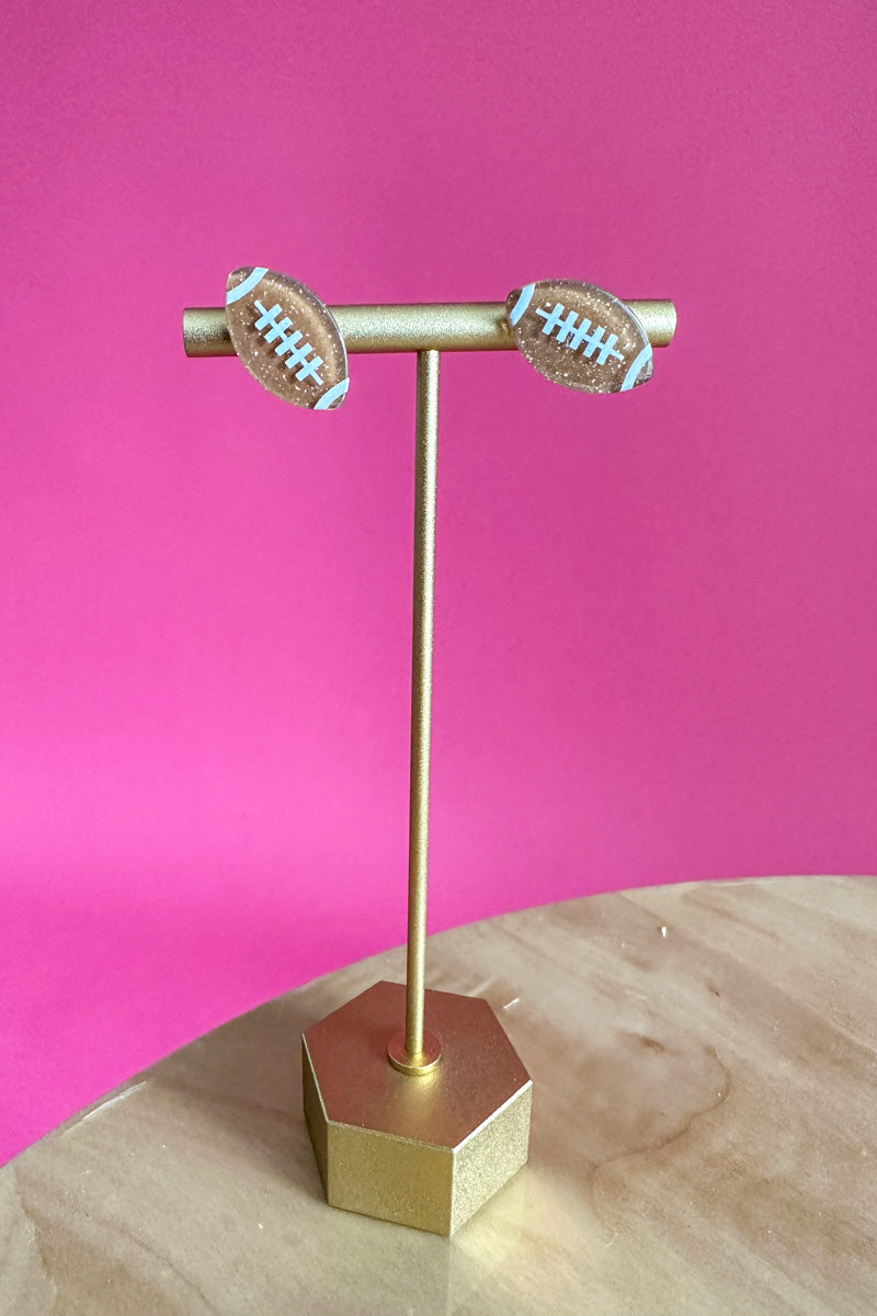 Glitter Acrylic Football Stud