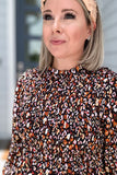 Fall Smocked Top - Black Mix