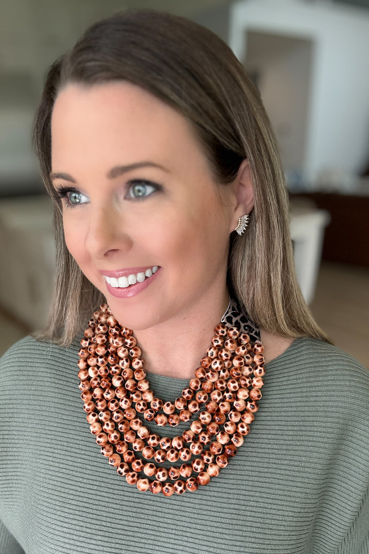 Leopard Chic Beaded Magnetic Necklace