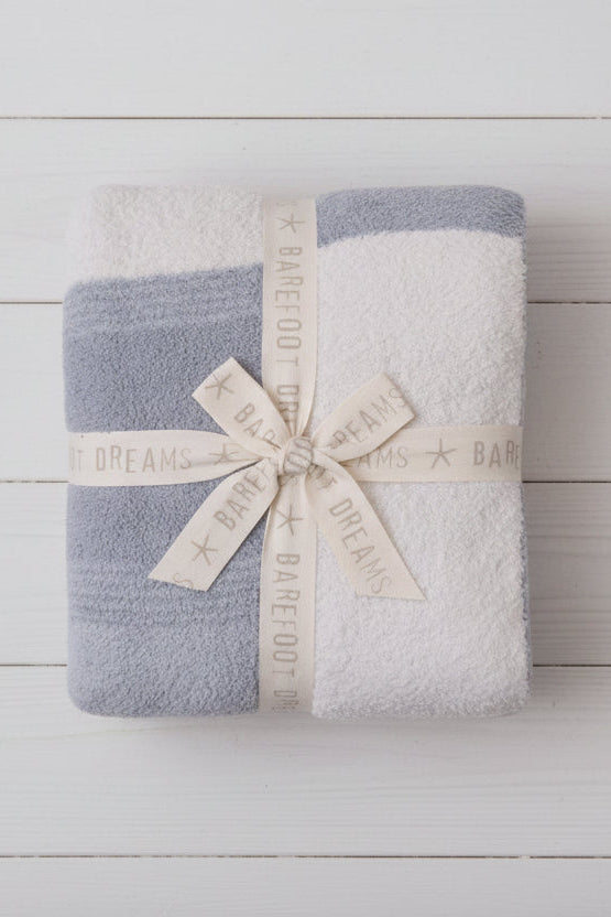 Barefoot Dreams: CozyChic® Costa Block Throw - Moonwater