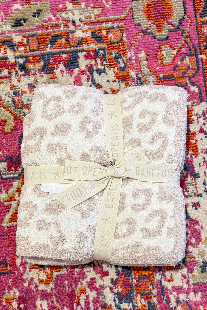 Barefoot Dreams: Leopard Throw Blanket - Cream/Stone  54 x 72”