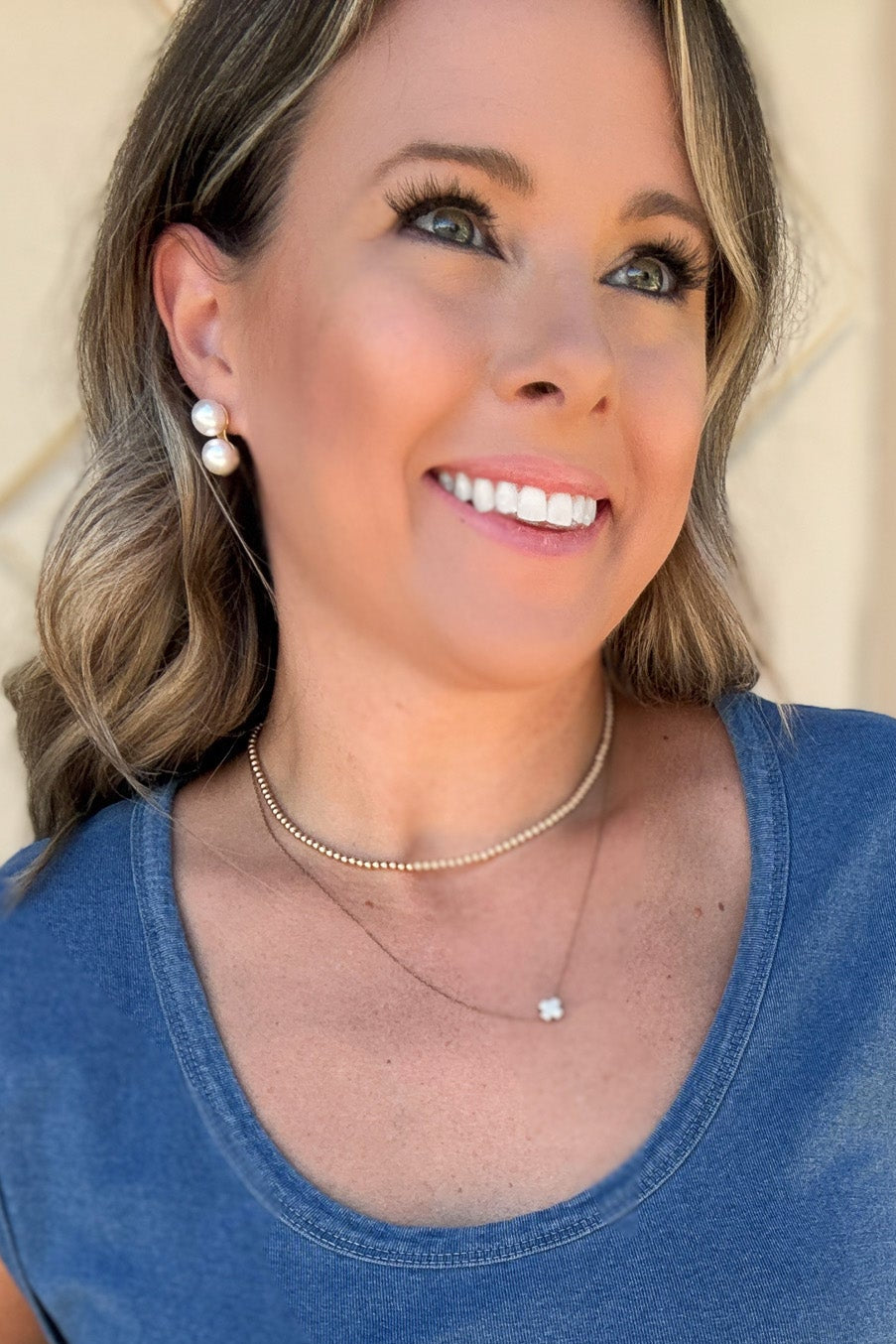 Belle Double Pearl Stud - B Social Boutique